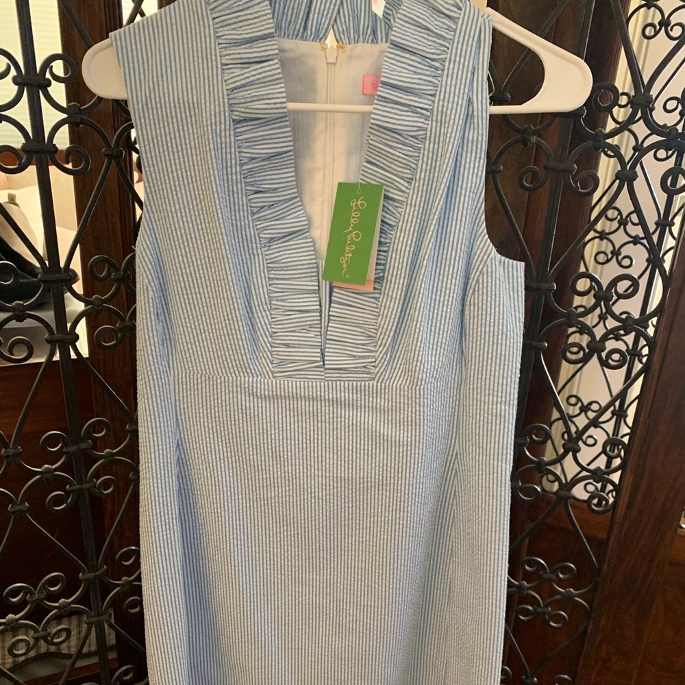 Lilly Pulitzer Blue Seersucker Dress